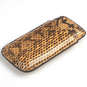 Luxury Style Real Snake Leather 3 Tube Holder Cigar Humidor