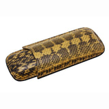 Top Grade Genuine Snake Leather 2 Tubes Cigar Case