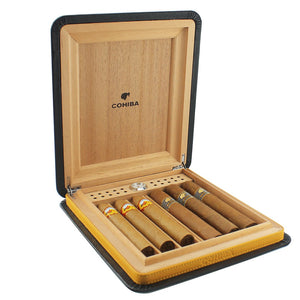 COHIBA Portable Leather Travel Cigar Case