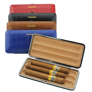 GUEVERA Portable Leather Cigar Case Humidor