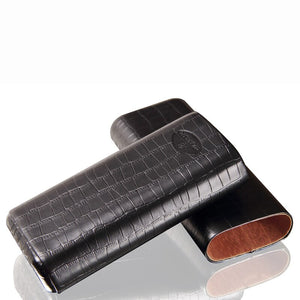 Top Grain Genuine Leather Travel Cigar Case