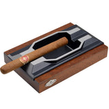 Wood Cigar Ashtray Metal